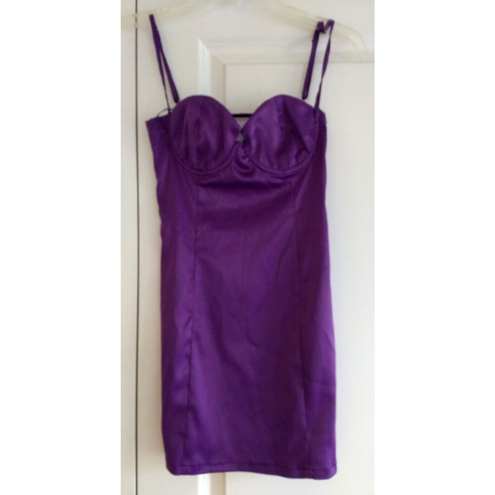 SKY TO MOON Bustier Dress Envy Violet Purple Bodycon Straps Size‎ M